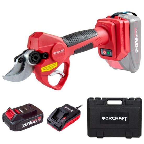 ووركرافت مقص تقليم الأشجار بالبطاريه قدرة 20 فولت مع بطاريه و شاحن موديل CSC-S20LIBPM