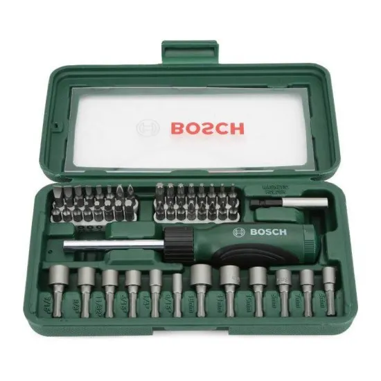 بوش 2607019504 طقم مفك وسنون ولقم 46 قطعة