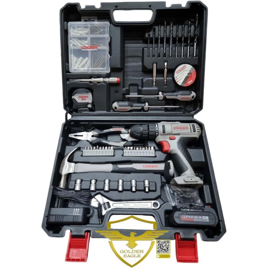 كراون طقم شنيور بطارية كراون 12 فولت 126 قطعة موديل CK21-WA126