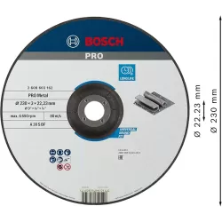 بوش  2608603162 حجر قطعية حديد 9 بوصة (230X22.2X3)