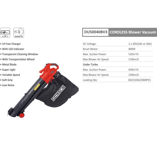 دونش DU50040BV3 بلاور حدائق يعمل بالبطاريه