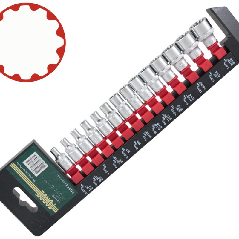 روك فورس RF-2144Q طقم لقم يونيفرسال 11 قطعه 1/4" بوصه مقاس من 4-14 مللي