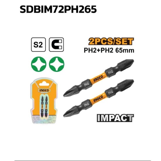 انكو SDBIM72PH265 طقم لقمة مفك 6.5 سم 2 ق صليب