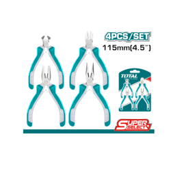 توتال THT1K0404 طقم 4 قطعه - 2 لون ( بنسه - قصافه- بنسه ببوز - كماشه )