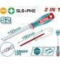 توتال مفك قلاب 2-in-1 Screwdriver PH2+SL6  موديل THT250266 