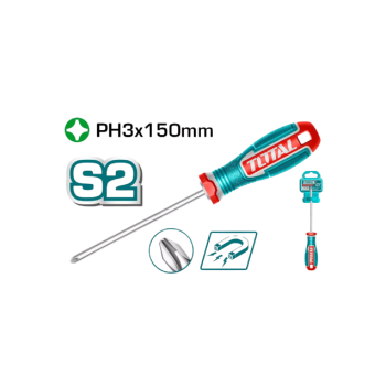توتال مفك صليبه Phillips Screwdriver PH3X150mm