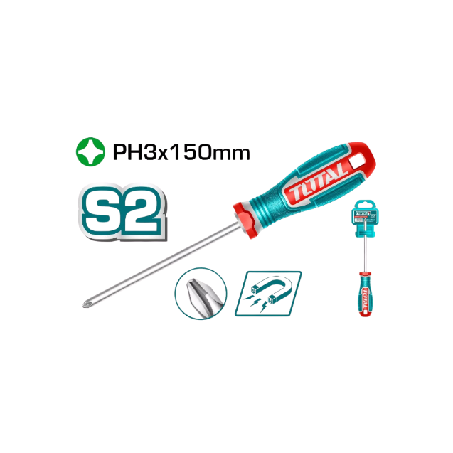 توتال مفك صليبه Phillips Screwdriver PH3X150mm
