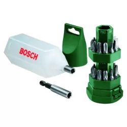 بوش 2607019503 طقم سنون مفك 25 قطعة + ادابتر 