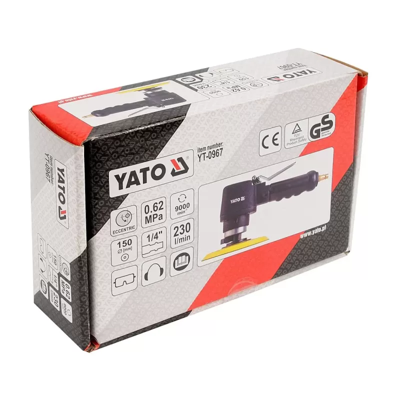 ياتو yt-0967 صنفرة دوارة احترافية مزدوجة المفعول 150 مم